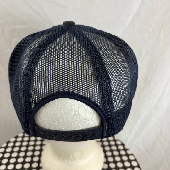 Roadway Vintage Snapback Trucker Hat Blue Orange Patch Logo USA - Picture 5 of 6